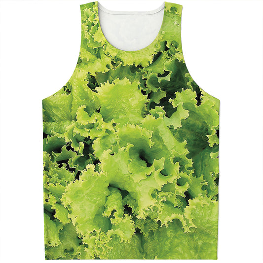 Green Lettuce Salad Print Men's Tank Top