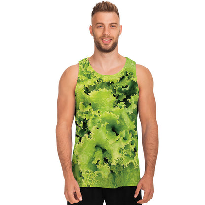 Green Lettuce Salad Print Men's Tank Top