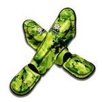 Green Lettuce Salad Print Muay Thai Shin Guard