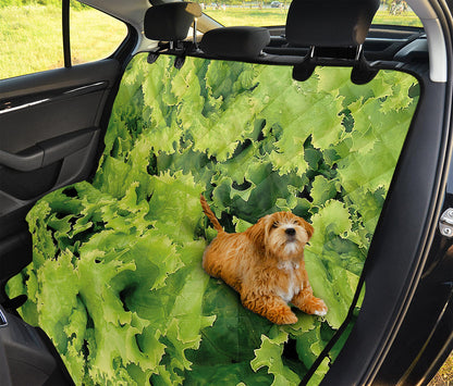 Green Lettuce Salad Print Pet Car Back Seat Cover
