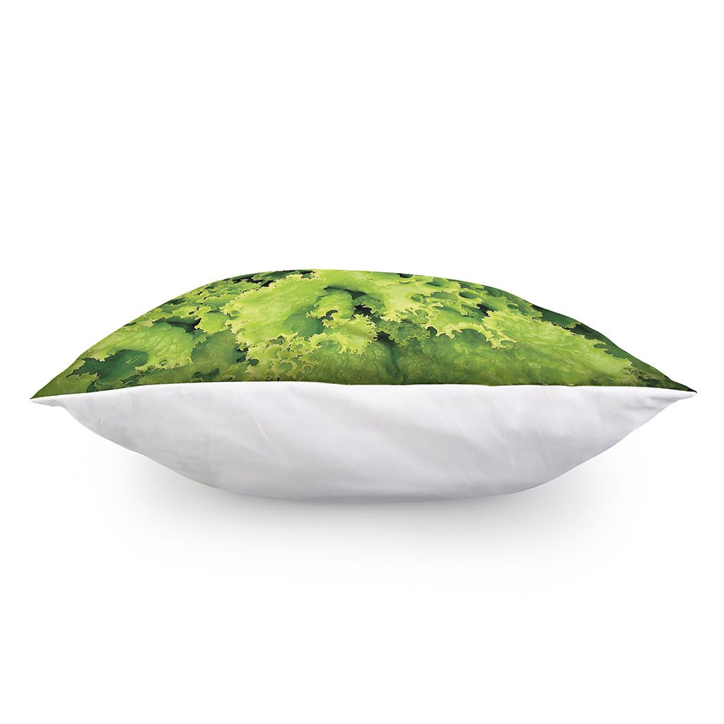 Green Lettuce Salad Print Pillow Cover