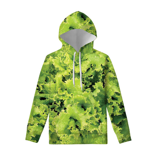Green Lettuce Salad Print Pullover Hoodie