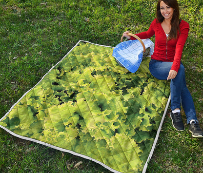 Green Lettuce Salad Print Quilt