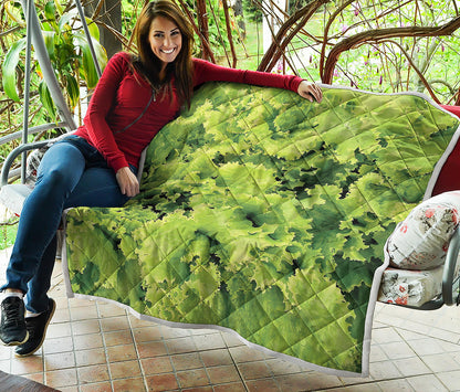 Green Lettuce Salad Print Quilt