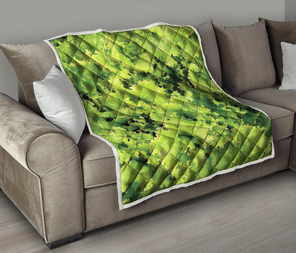 Green Lettuce Salad Print Quilt