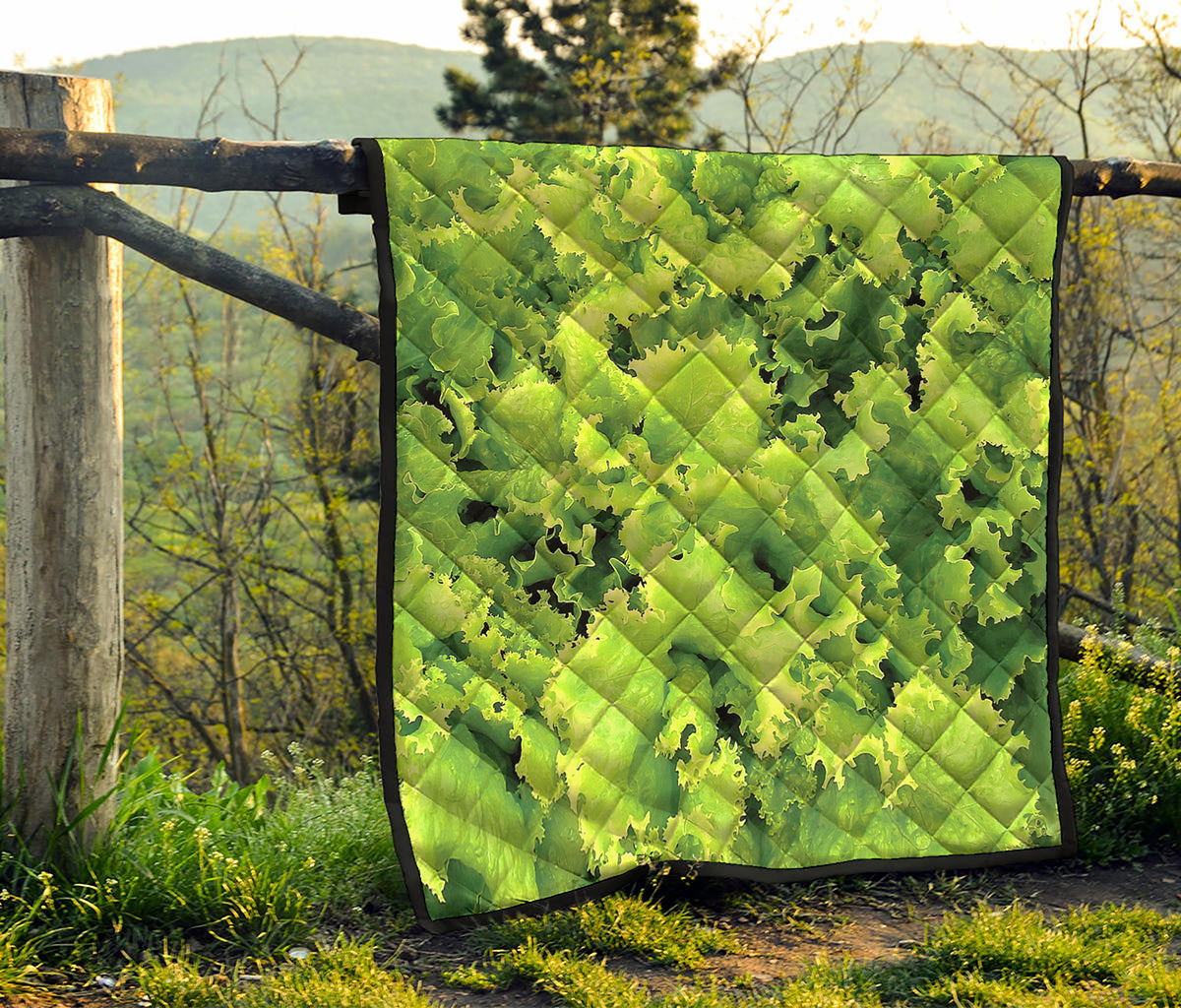 Green Lettuce Salad Print Quilt