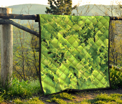 Green Lettuce Salad Print Quilt
