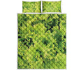 Green Lettuce Salad Print Quilt Bed Set