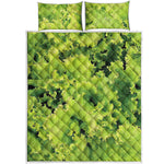 Green Lettuce Salad Print Quilt Bed Set