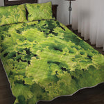 Green Lettuce Salad Print Quilt Bed Set