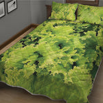 Green Lettuce Salad Print Quilt Bed Set
