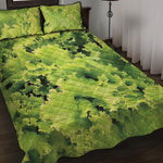 Green Lettuce Salad Print Quilt Bed Set