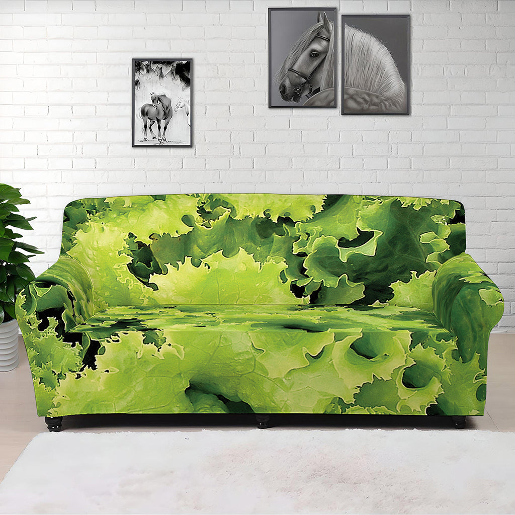 Green Lettuce Salad Print Sofa Cover