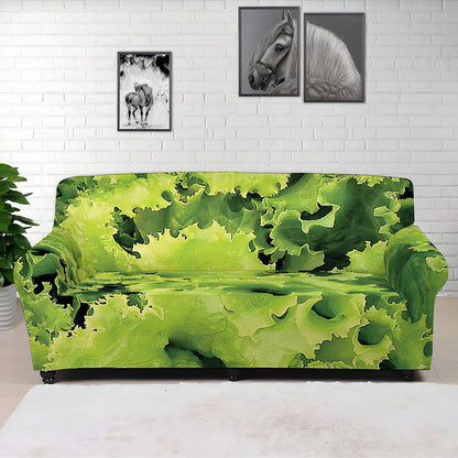 Green Lettuce Salad Print Sofa Cover