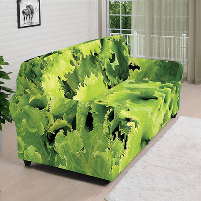 Green Lettuce Salad Print Sofa Cover