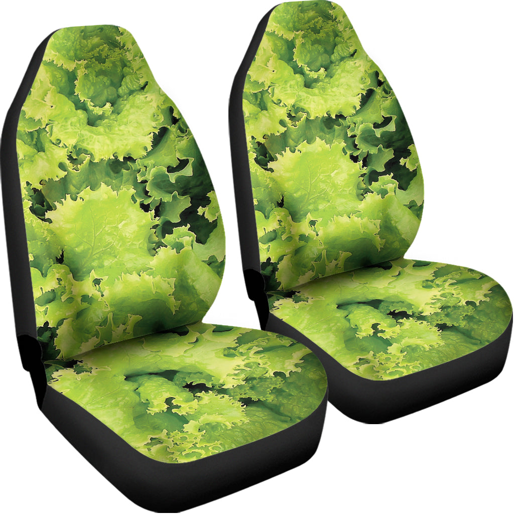 Green Lettuce Salad Print Universal Fit Car Seat Covers