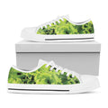 Green Lettuce Salad Print White Low Top Sneakers