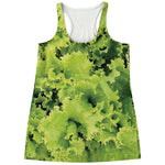 Green Lettuce Salad Print Women's Racerback Tank Top
