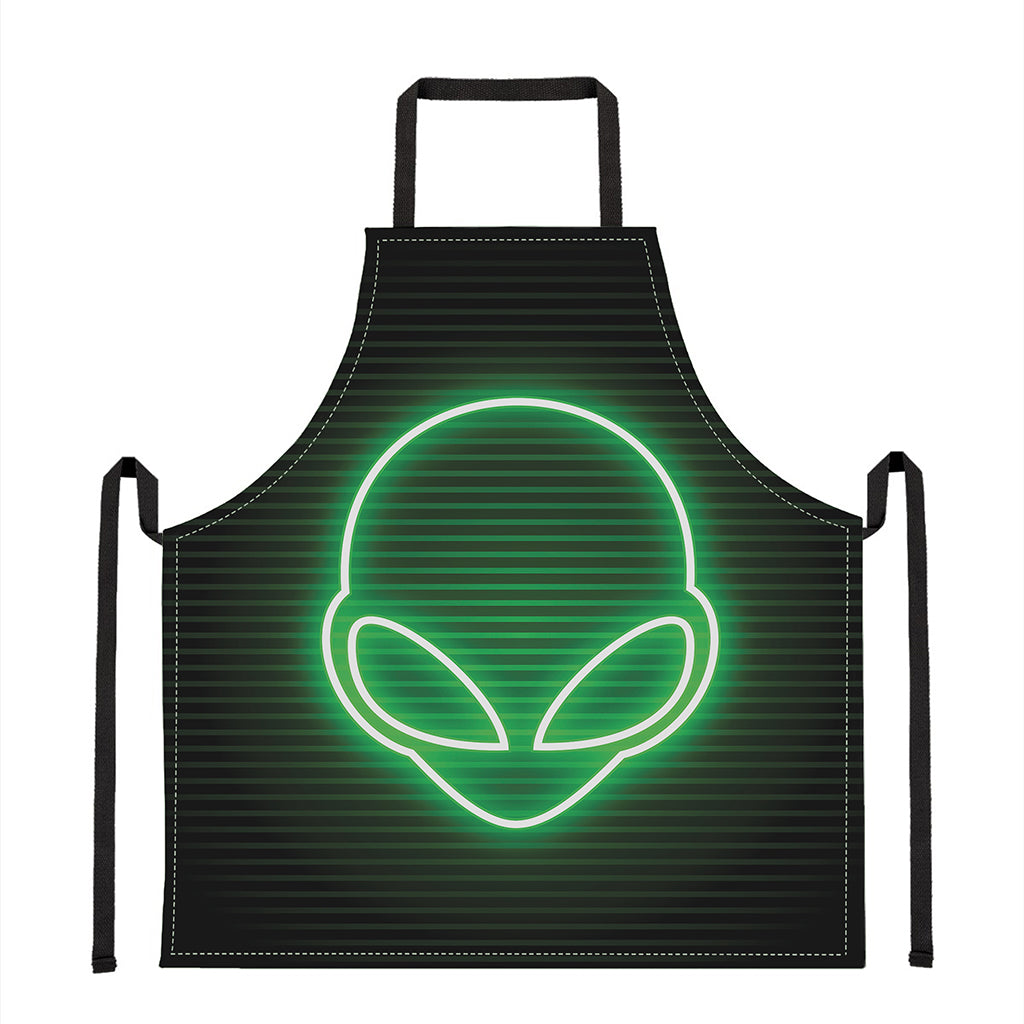 Green Light Alien Print Apron