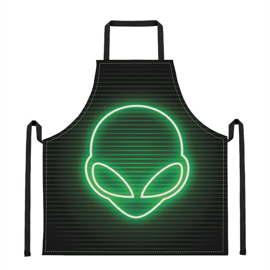 Green Light Alien Print Apron