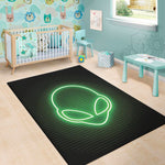 Green Light Alien Print Area Rug