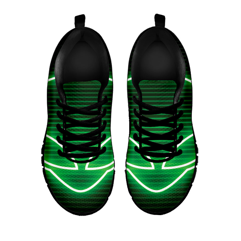 Green Light Alien Print Black Sneakers