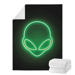 Green Light Alien Print Blanket