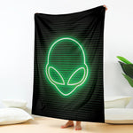 Green Light Alien Print Blanket