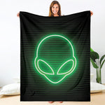 Green Light Alien Print Blanket