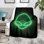 Green Light Alien Print Blanket