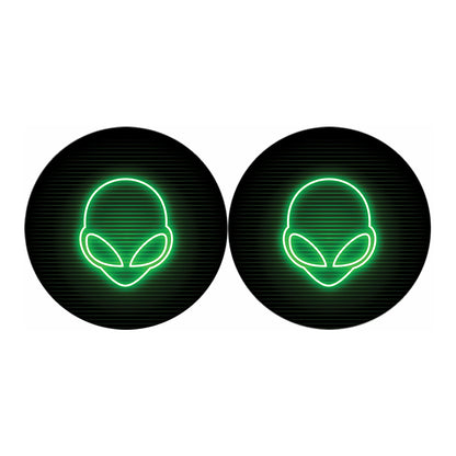 Green Light Alien Print Car Coasters