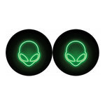 Green Light Alien Print Car Coasters