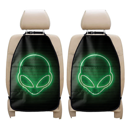 Green Light Alien Print Car Seat Organizers