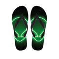 Green Light Alien Print Flip Flops
