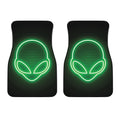 Green Light Alien Print Front Car Floor Mats