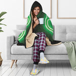 Green Light Alien Print Hooded Blanket