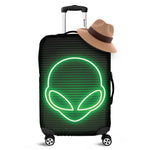 Green Light Alien Print Luggage Cover