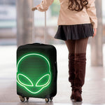 Green Light Alien Print Luggage Cover