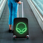 Green Light Alien Print Luggage Cover