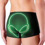 Green Light Alien Print Men's Boxer Briefs