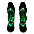 Green Light Alien Print Muay Thai Shin Guards