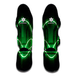 Green Light Alien Print Muay Thai Shin Guard