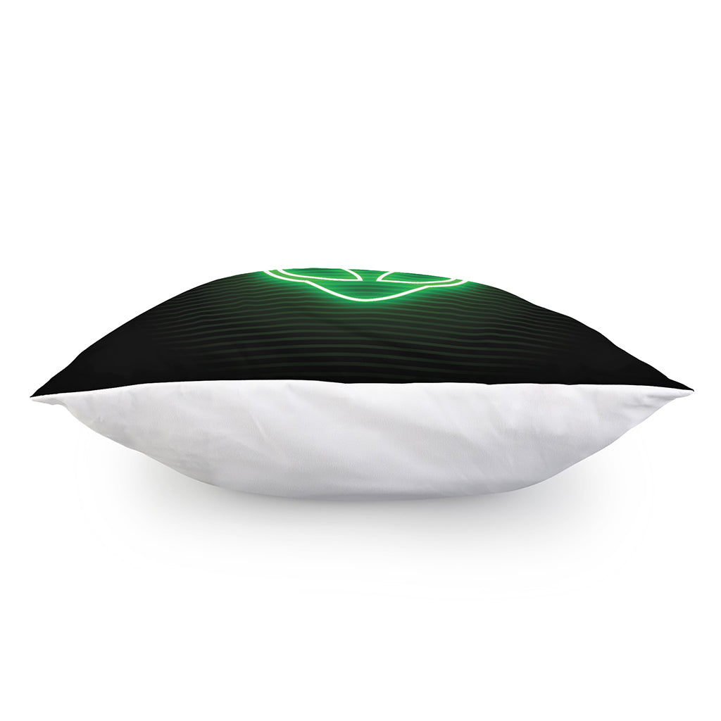 Green Light Alien Print Pillow Cover