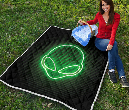 Green Light Alien Print Quilt