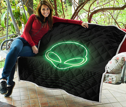 Green Light Alien Print Quilt