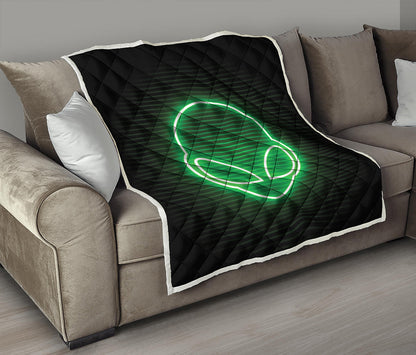 Green Light Alien Print Quilt
