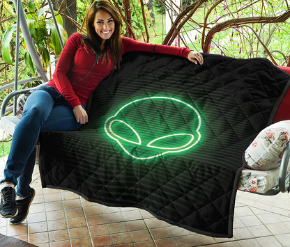Green Light Alien Print Quilt