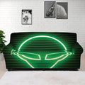 Green Light Alien Print Sofa Cover