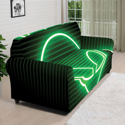 Green Light Alien Print Sofa Cover