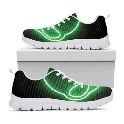 Green Light Alien Print White Sneakers